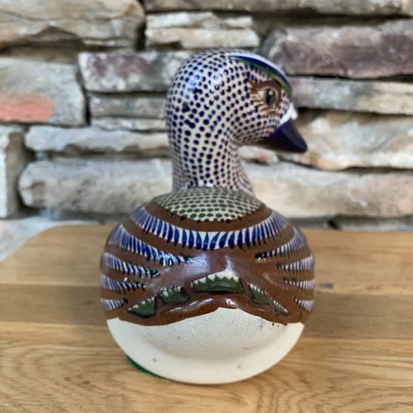 VTG Tonala Mexico Duck Pottery Folk Art Hand Painted Mexican Figurine - Picture 2 of 8